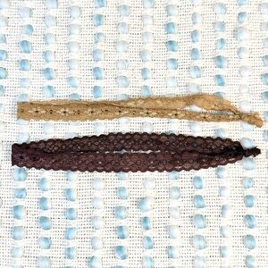 Set of 2 Lace Headbands in Brown & Tan